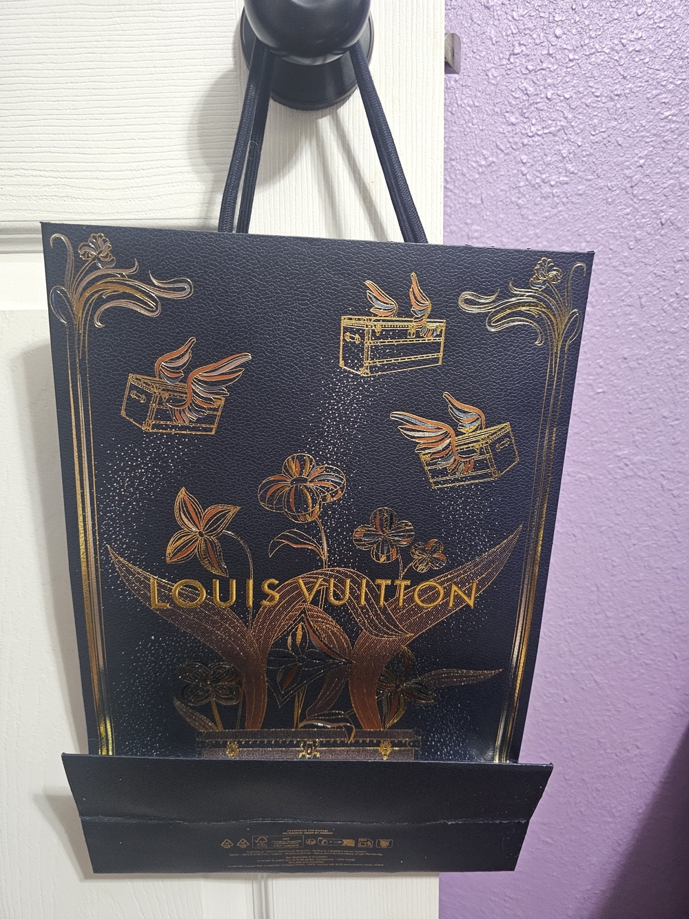 Louis Vuitton Black & Gold Decorative Shopping Bag - Picture 5 of 7